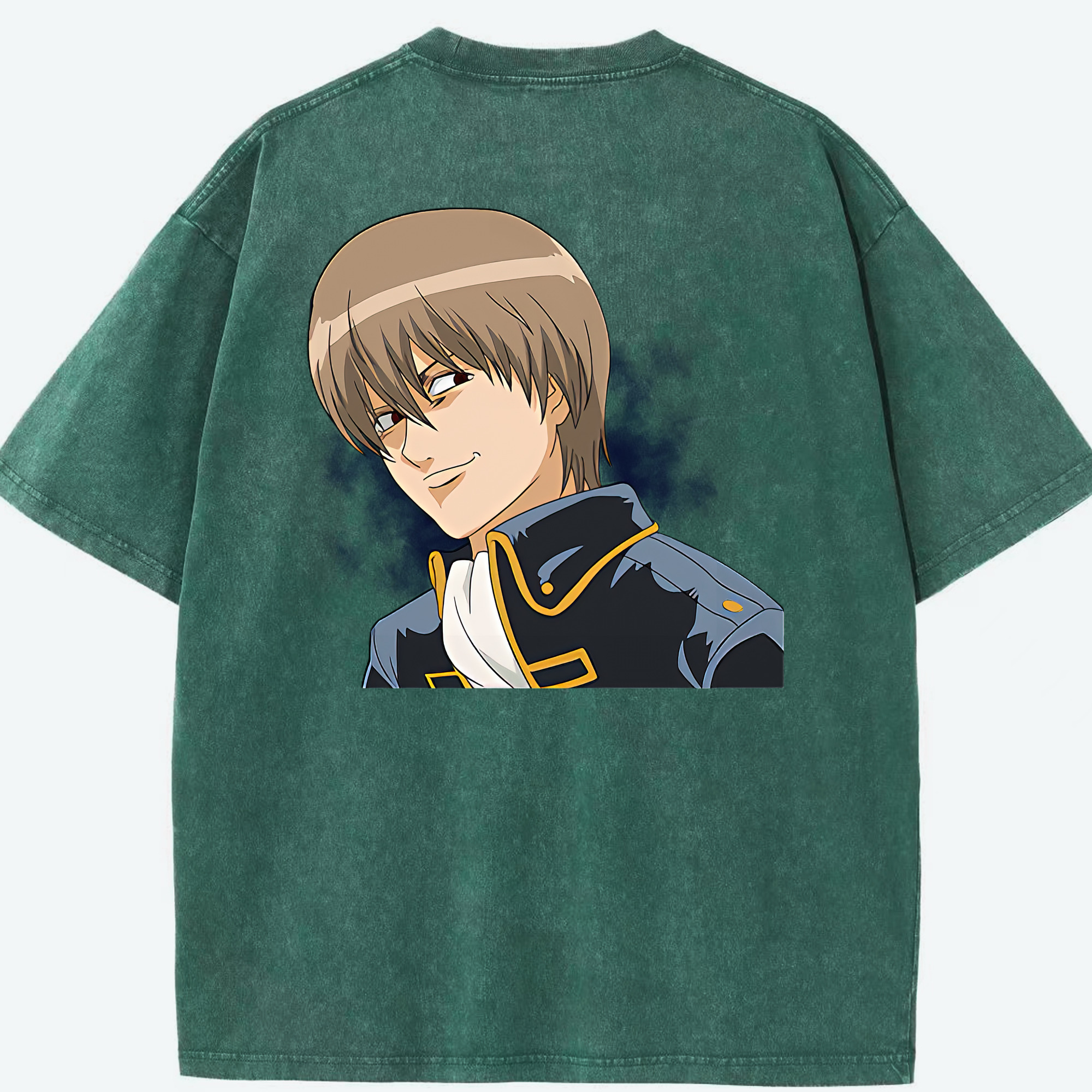 （画像用） ぎんたま 坂田銀時（さかたぎんとき） 神楽 志村新八（しむら しんぱち） GINTAMA Sakata Gintoki Kagura Shimura Shinpachi 綿100% ヴィンテージ風 半袖Tシャツ（背面プリント）